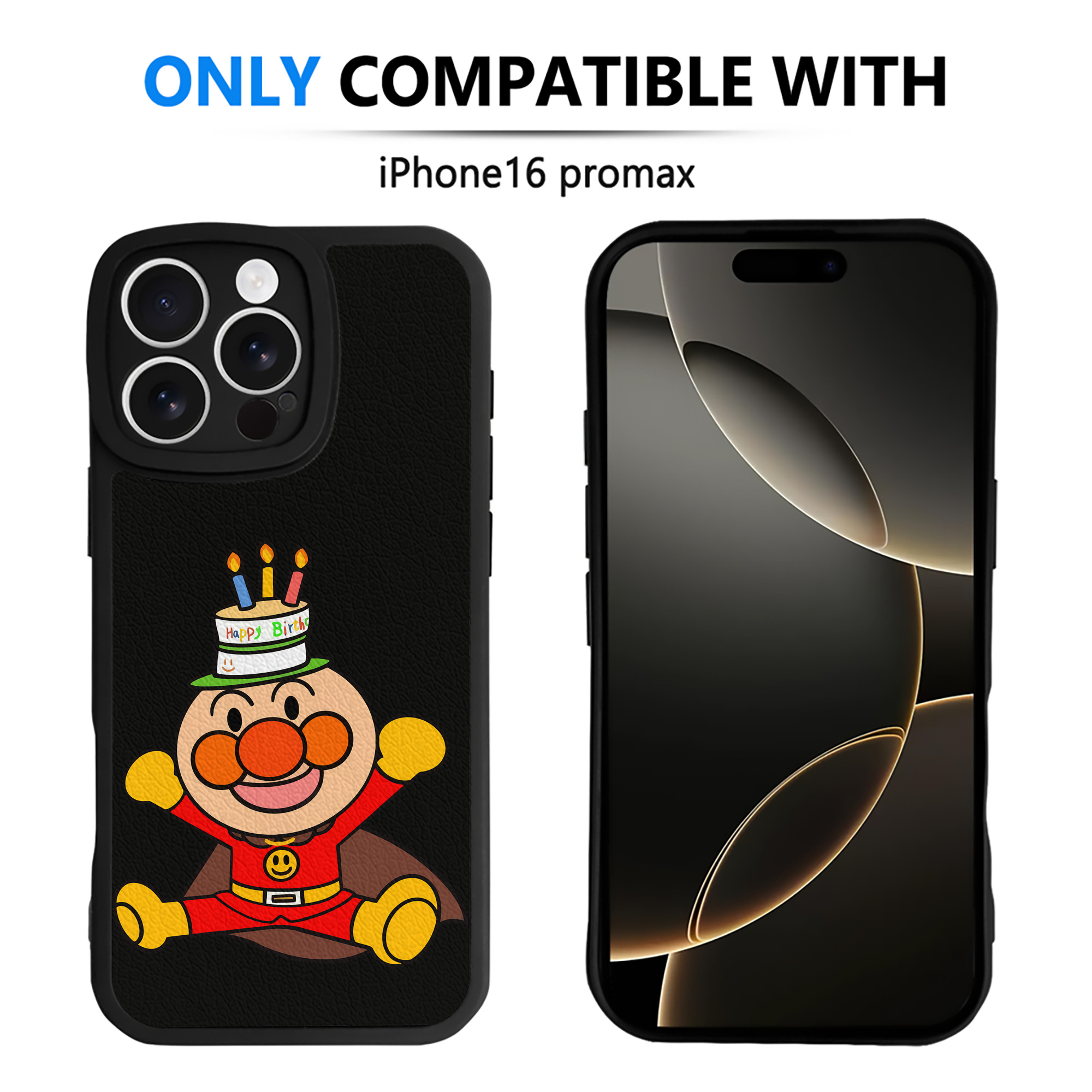 （画像用） アンパンマン Anpanman 【iPhone 16シリーズ対応】シリコンスマホケース（レザー調） 材質：シリコン